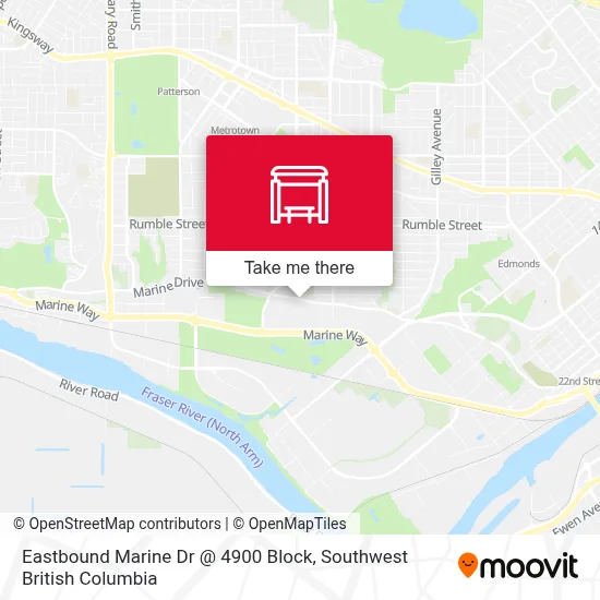 Eastbound Marine Dr @ 4900 Block map