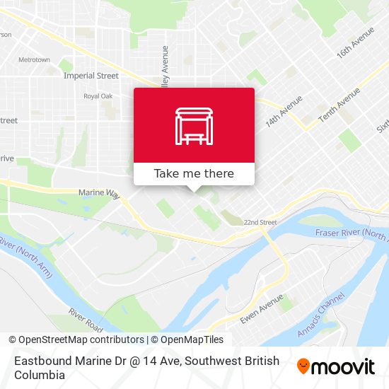 Eastbound Marine Dr @ 14 Ave map