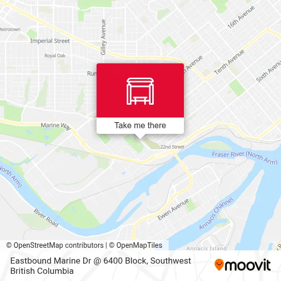 Eastbound Marine Dr @ 6400 Block map