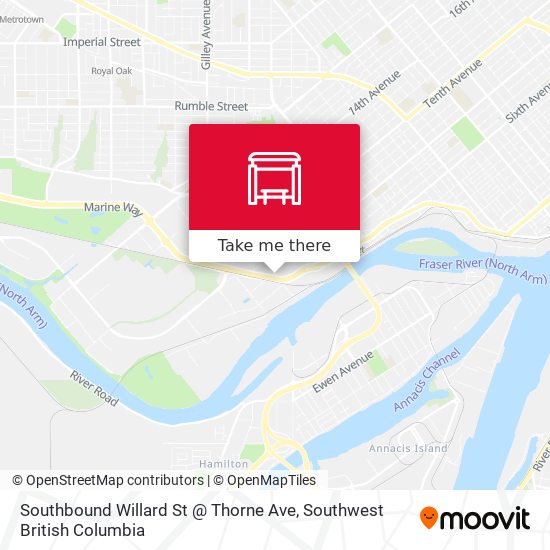 Southbound Willard St @ Thorne Ave map