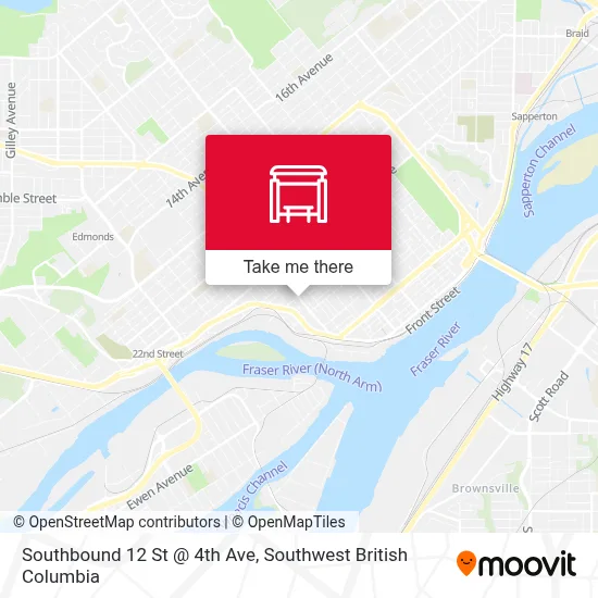 Southbound 12 St @ 4th Ave map