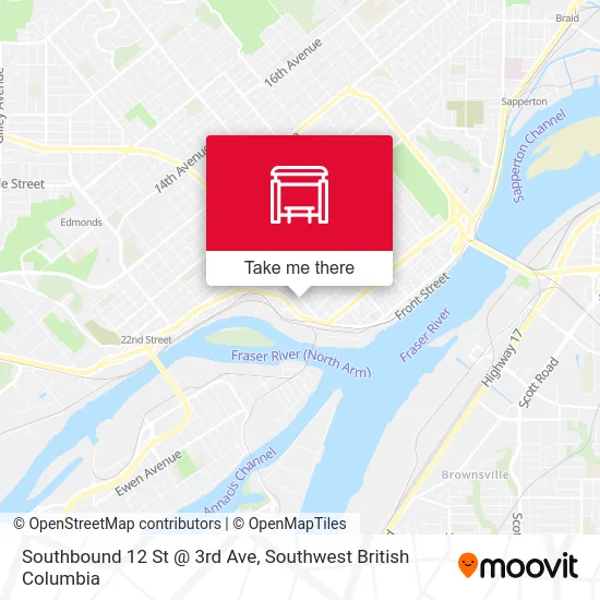 Southbound 12 St @ 3rd Ave map