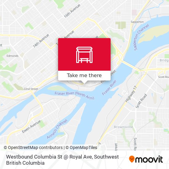 Westbound Columbia St @ Royal Ave map