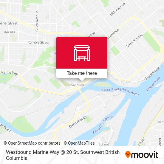 Westbound Marine Way @ 20 St map