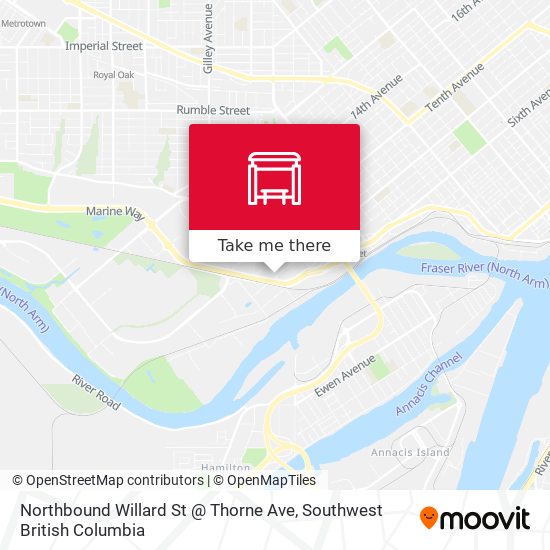 Northbound Willard St @ Thorne Ave map