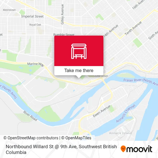 Northbound Willard St @ 9th Ave map