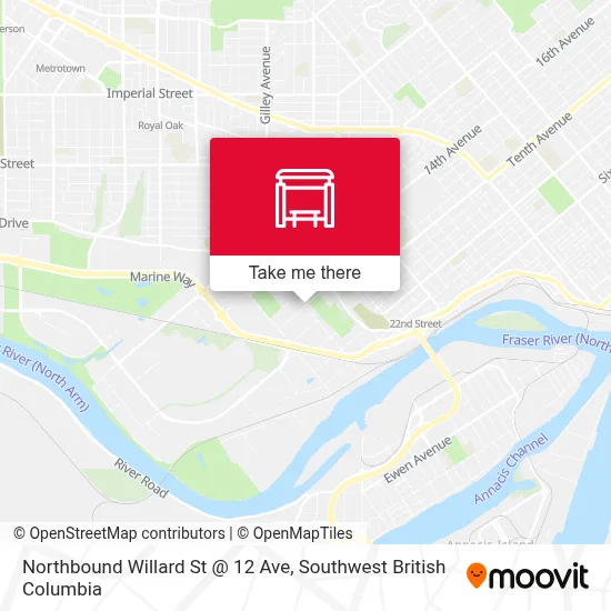 Northbound Willard St @ 12 Ave map