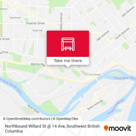 Northbound Willard St @ 14 Ave map