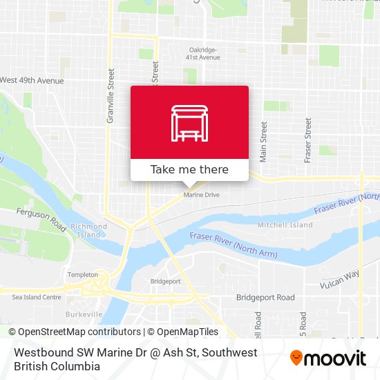 Westbound SW Marine Dr @ Ash St map