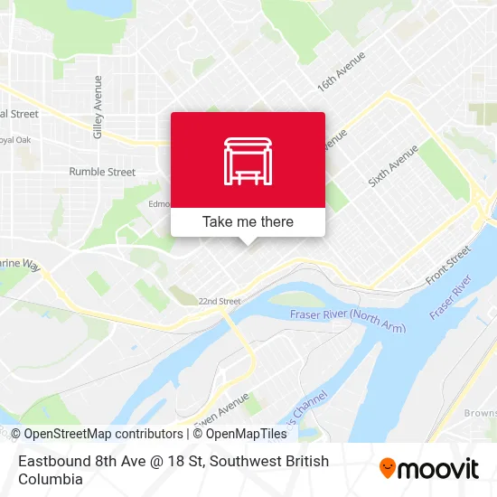 Eastbound 8th Ave @ 18 St map