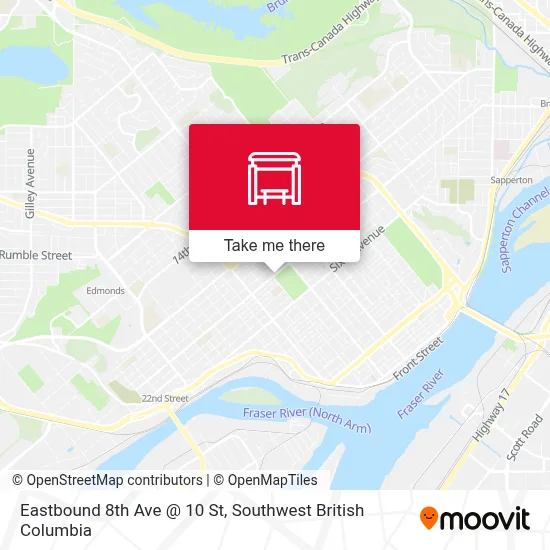 Eastbound 8th Ave @ 10 St map