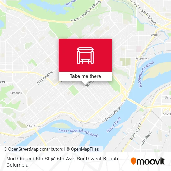 Northbound 6th St @ 6th Ave map