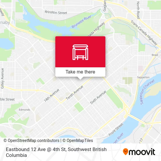 Eastbound 12 Ave @ 4th St map