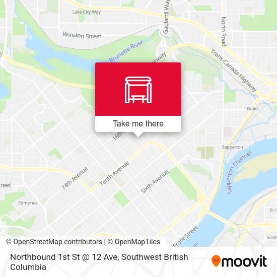 Northbound 1st St @ 12 Ave map