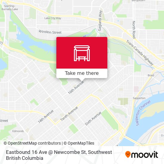Eastbound 16 Ave @ Newcombe St map