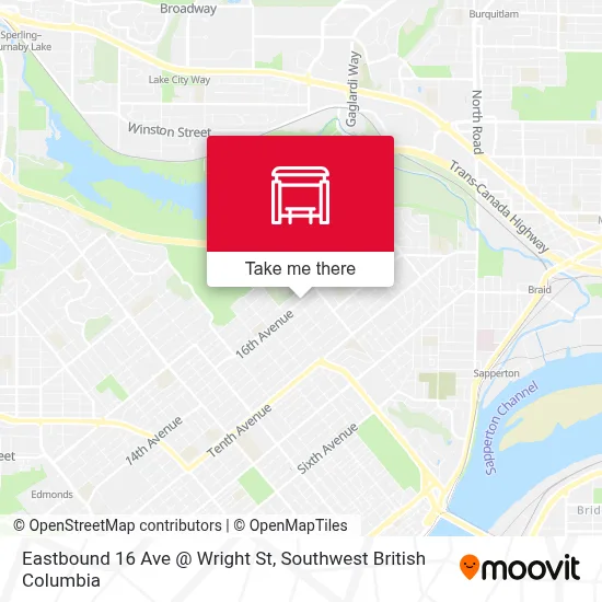 Eastbound 16 Ave @ Wright St map