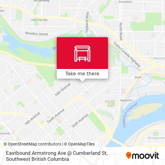 Eastbound Armstrong Ave @ Cumberland St plan