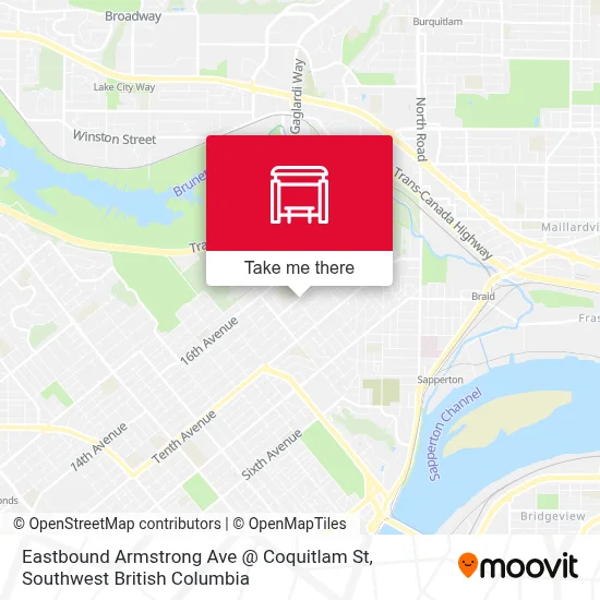 Eastbound Armstrong Ave @ Coquitlam St map