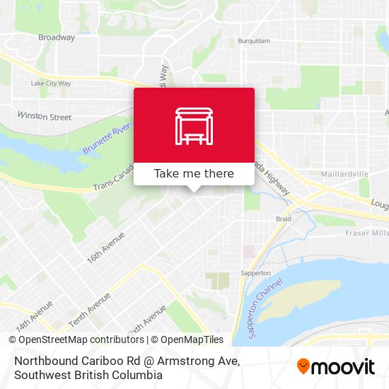 Northbound Cariboo Rd @ Armstrong Ave map