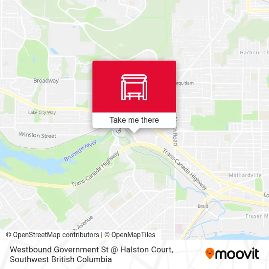 Westbound Government St @ Halston Court map