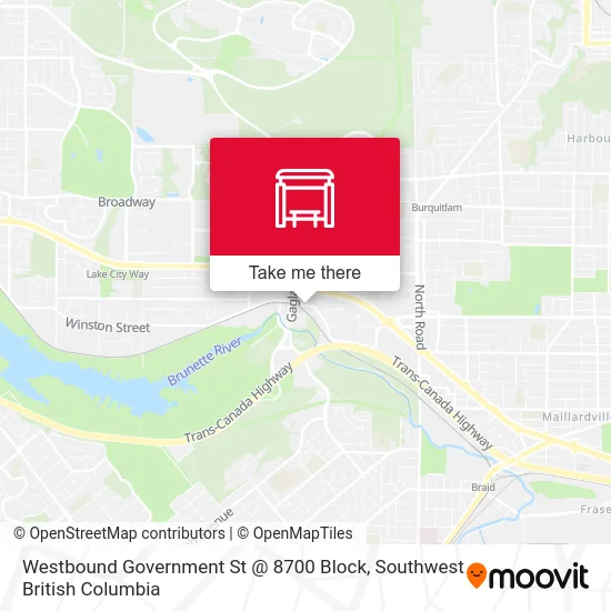 Westbound Government St @ 8700 Block map