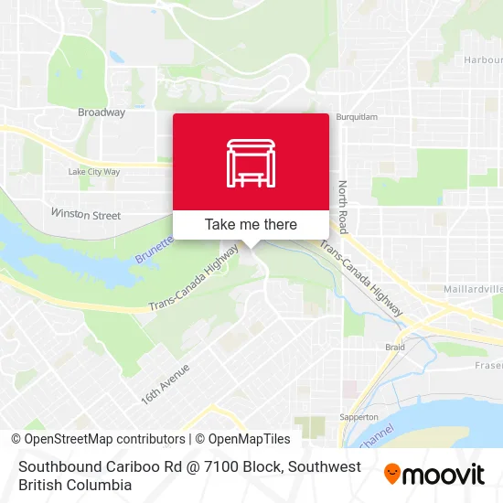 Southbound Cariboo Rd @ 7100 Block map