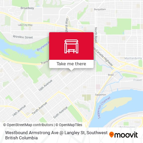 Westbound Armstrong Ave @ Langley St map