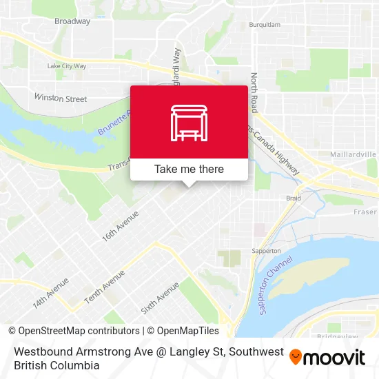 Westbound Armstrong Ave @ Langley St map