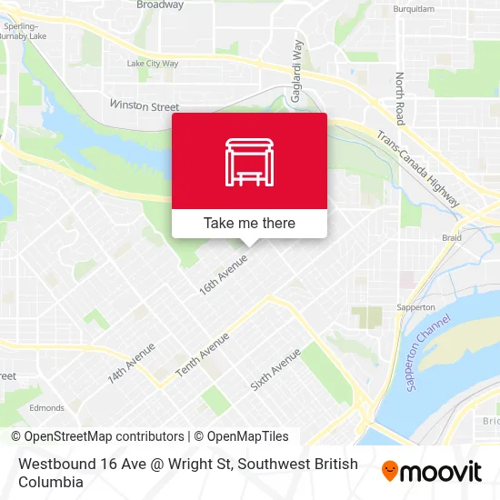 Westbound 16 Ave @ Wright St map