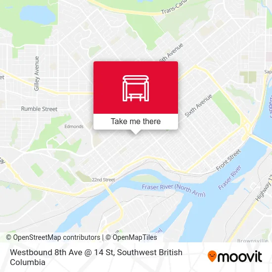 Westbound 8th Ave @ 14 St map