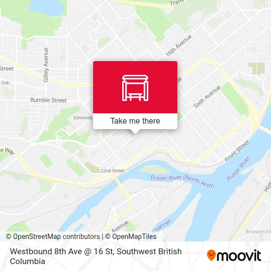 Westbound 8th Ave @ 16 St map