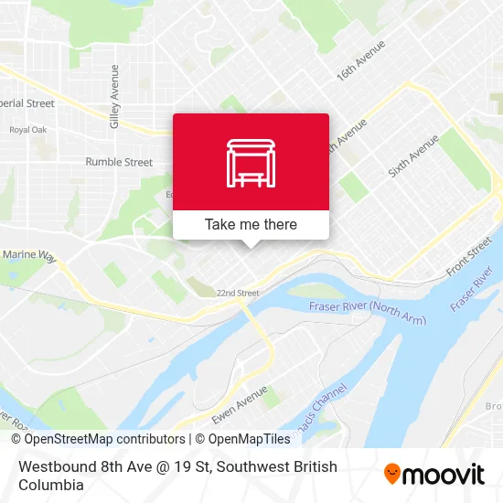 Westbound 8th Ave @ 19 St map