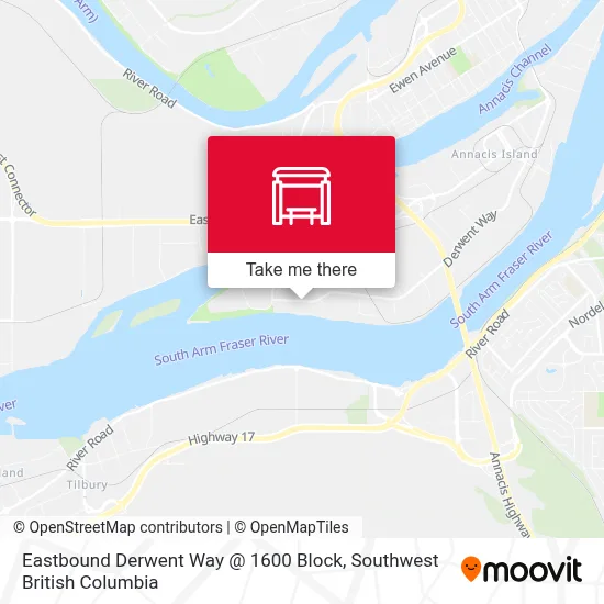 Eastbound Derwent Way @ 1600 Block map