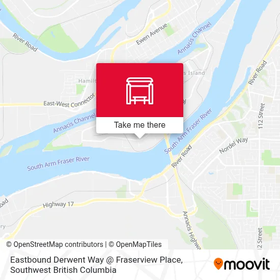 Eastbound Derwent Way @ Fraserview Place map