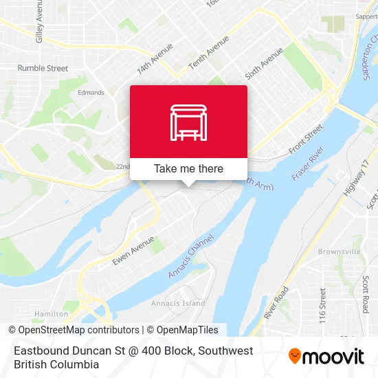 Eastbound Duncan St @ 400 Block map