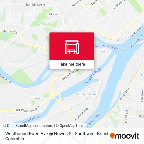Westbound Ewen Ave @ Howes St map