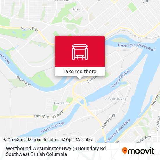 Westbound Westminster Hwy @ Boundary Rd map