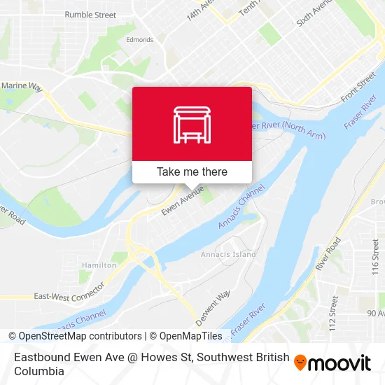 Eastbound Ewen Ave @ Howes St map