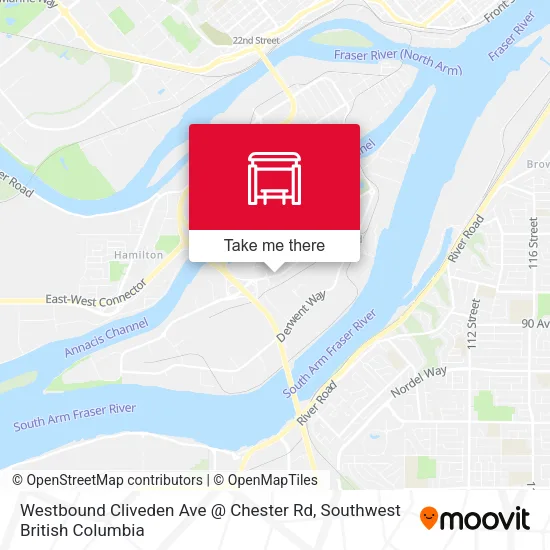 Westbound Cliveden Ave @ Chester Rd map
