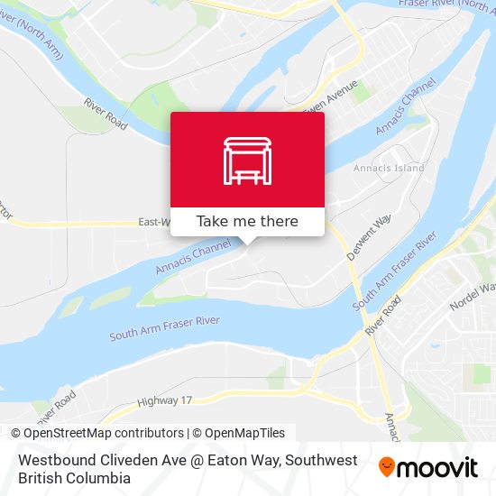 Westbound Cliveden Ave @ Eaton Way map