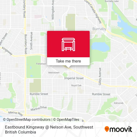 Eastbound Kingsway @ Nelson Ave map