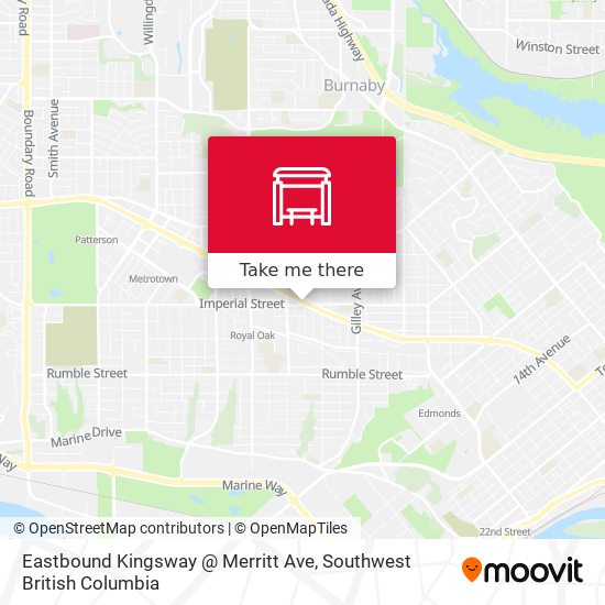 Eastbound Kingsway @ Merritt Ave map