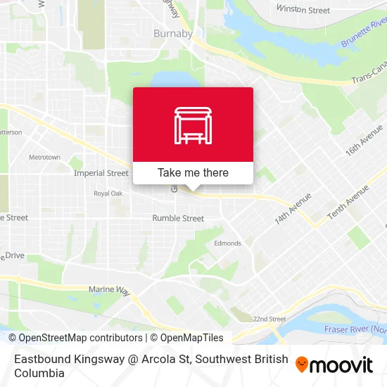 Eastbound Kingsway @ Arcola St map
