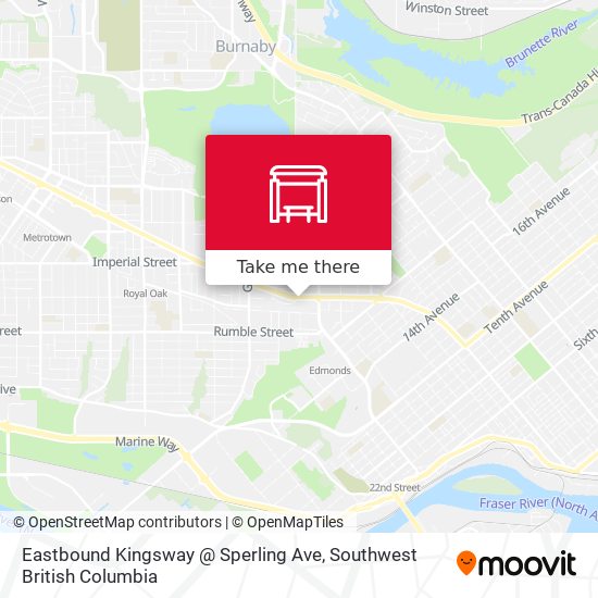 Eastbound Kingsway @ Sperling Ave map
