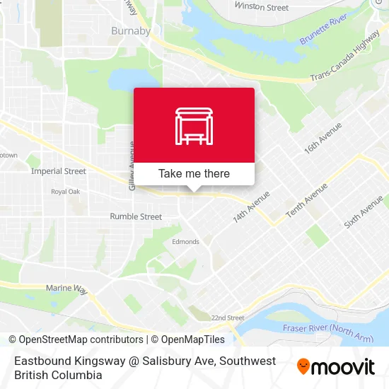 Eastbound Kingsway @ Salisbury Ave map
