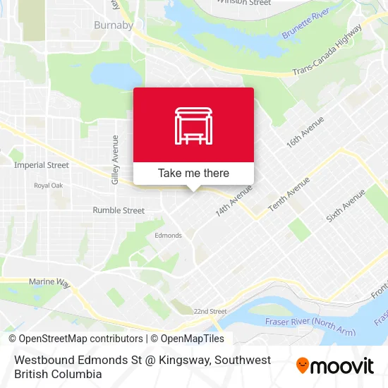 Westbound Edmonds St @ Kingsway map