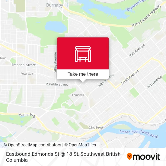 Eastbound Edmonds St @ 18 St map