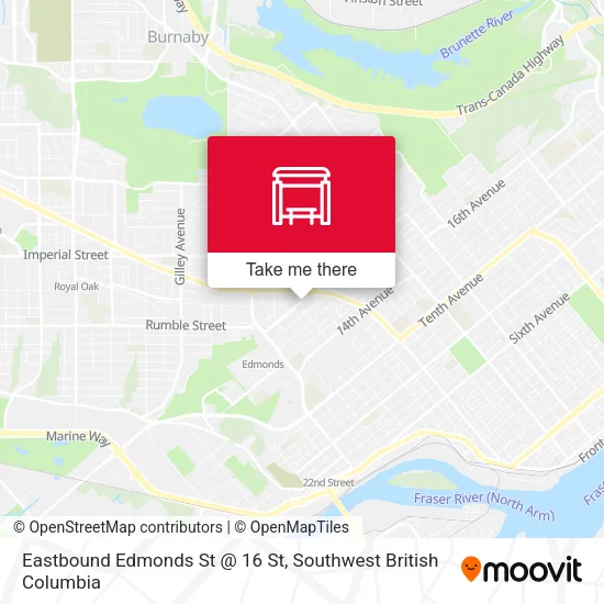 Eastbound Edmonds St @ 16 St map