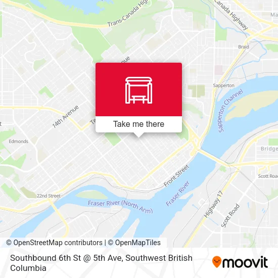 Southbound 6th St @ 5th Ave map