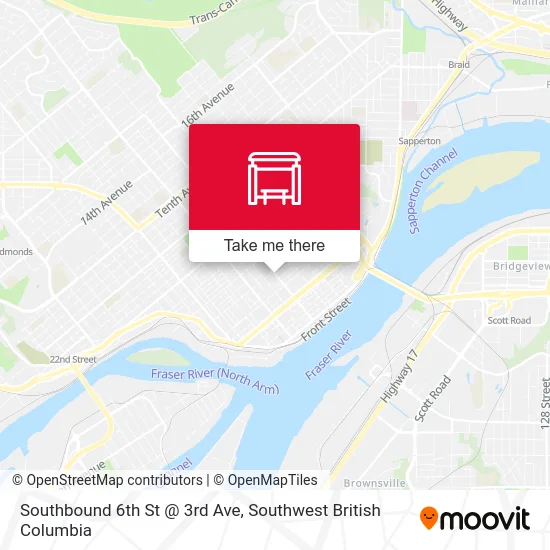 Southbound 6th St @ 3rd Ave map